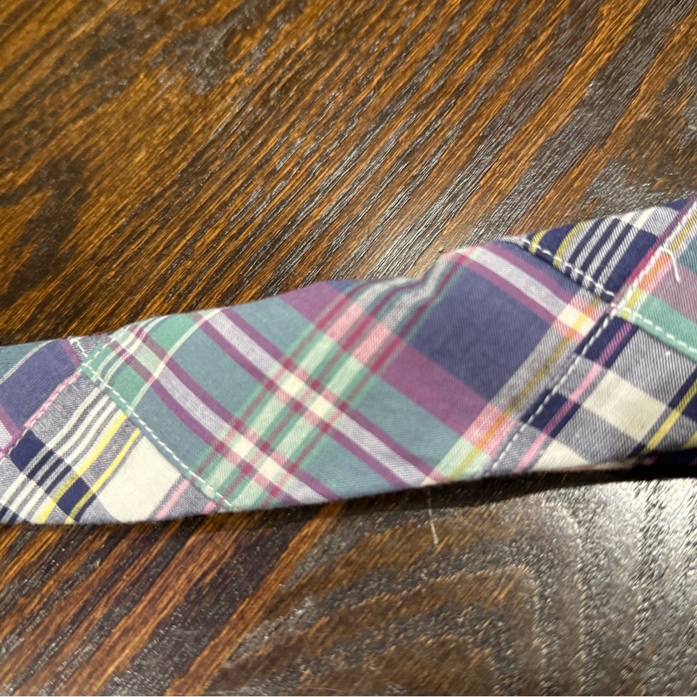 New Crewcuts by J. Crew Patch Madras Plaid Boy’s Tie - Picture 2 of 4